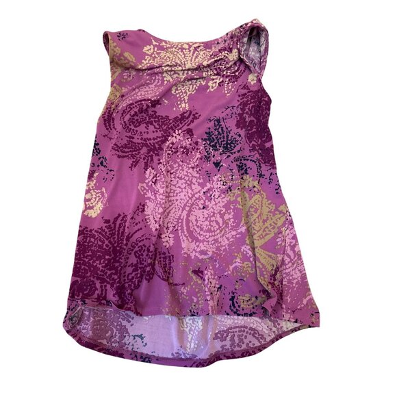 Dana Buchman Womens Sleeveless Purple Patterned Cowl Neck Top Blouse M Career - Picture 6 of 6